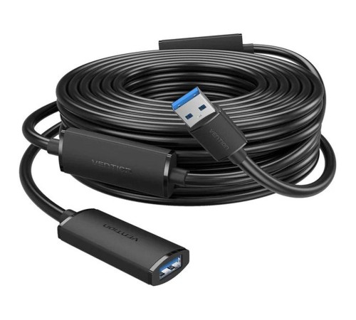Активный кабель-удлинитель Vention USB 3.0 AM/AF с усилителем - 10м Черный