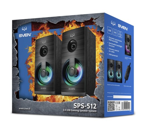 АС SVEN SPS-512, черный (6 Вт, питание USB, подсветка) АС SVEN SPS-512, черный (6 Вт, питание USB, подсветка)