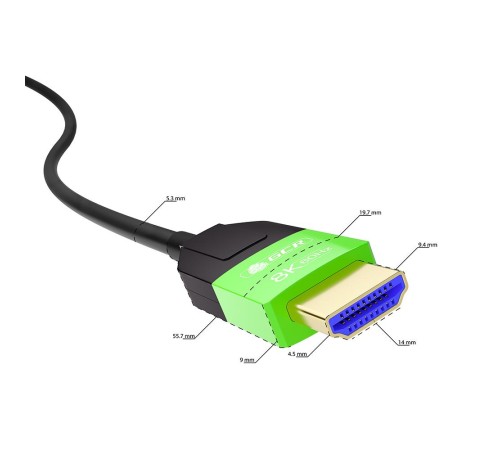 GCR Кабель 5.0m оптический HDMI 2.1 8K 60Hz, 4K 144Hz, 4:4:4, высокоскоростной 48.0 Гбит/с, 3D