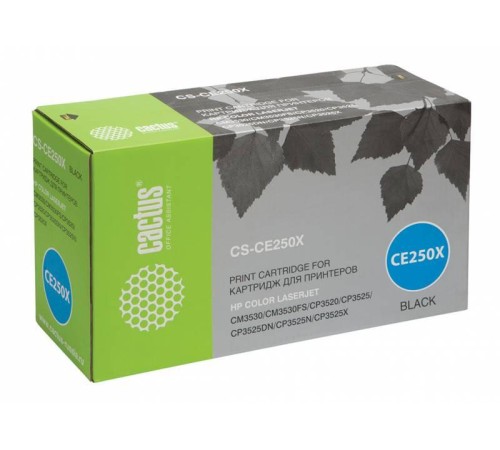 -/ Картридж лазерный Cactus CS-CE250X CE250X черный (10500стр.) для HP CLJ CP3525/CM3530