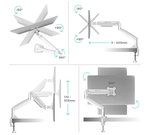 ONKRON кронштейн для монитора 13"-32" настольный, белый G100 (Мятая упаковка) ONKRON кронштейн для монитора 13"-32" настольный, белый G100 (Мятая упаковка)