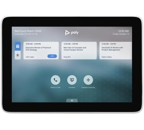 Сенсорный пульт управления/ Poly TC8 touch control for use with Poly G7500, Studio X30 and Studio X50. Requires PoE network connection or optional external power injector (2200-66740-XXX). Сенсорный пульт управления/ Poly TC8 touch control for use with Poly G7500, Studio X30 and Studio X50. Requires PoE network connection or optional external power injector (2200-66740-XXX).