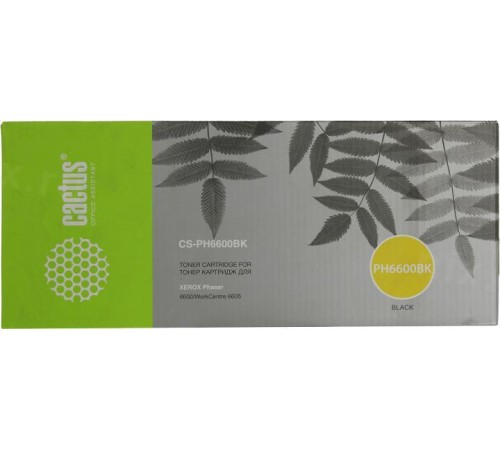 -/ Картридж лазерный Cactus CS-PH6600BK 106R02236 черный бар.в компл. (8000стр.) для Xerox Ph 6600/WC 6