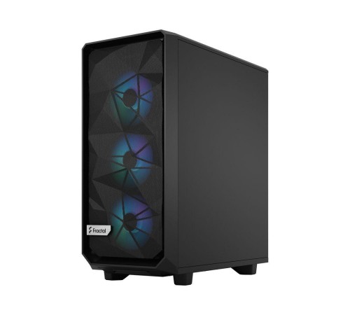 Корпус ПК без блока питания/ Case Fractal Design Meshify 2 Compact Lite RGB TG Light Tint, Midi-Tower, 4x120mm RGB, 2xUSB-A 3.2 ATX, mATX, mITX Black