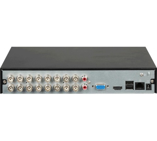 16-канальный HDCVI-видеорегистратор c SMD Формат видеосигнала: HDCVI AHD TVI IP CVBS, отображение: до 5Мп, запись: до 5M-N@10к/с 1080P@15к/с 1080N@25к/с, кодирование: AI-Coding H.265+ H.265 H.264+ H.264, IP-каналы: до 24 каналов до 6Мп, накопители: 1 SATA