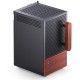 Корпус без блока питания/ Case JONSBO T6, Mini-Tower, 1x140mm, 1xUSB-A 3.0 + 1xUSB-C 3.2, mITX, wood panel + wooden handle Black
