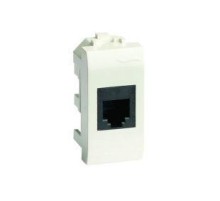 Компьютерная розетка RJ45 кат.5e, Brava, белая, 1 модуль