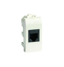 Компьютерная розетка RJ45 кат.5e, Brava, белая, 1 модуль