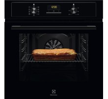 Встраиваемый духовой шкаф/ 60 см, 65 л, 8 режимов, 59.4x59.5x56.9 см, очистка паром,черный цвет,1-уровневые телескопические направляющие.