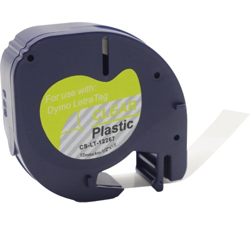 -/ Картридж ленточный Cactus CS-LT-12267 12267 черный/прозрачный для Dymo Letra Tag LT-100H