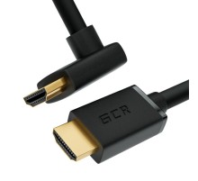 GCR Кабель 1.5m HDMI 2.0, M/M верхний угол, черный нейлон, HDR 4:2:2, Ultra HD, 4K 60 fps 60Hz/5K*30Hz, 3D, AUDIO, 18.0 Гбит/с, 28/28 AWG, GCR-53292