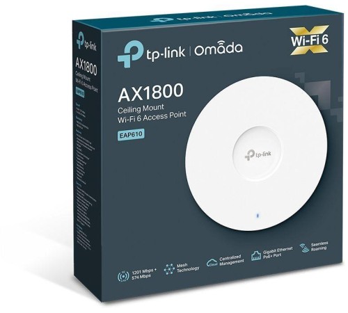 Точка доступа/ AX1800 Ceiling Mount Dual-Band Wi-Fi 6 Access Point, 1 Gb RJ45 Port, 802.3at POE and 12V DC, 4×Internal AntennasAX1800 Indoor/Outdoor Точка доступа/ AX1800 Ceiling Mount Dual-Band Wi-Fi 6 Access Point, 1 Gb RJ45 Port, 802.3at POE and 12V DC, 4×Internal AntennasAX1800 Indoor/Outdoor