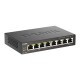 Коммутатор/ PoE-коммутатор, 8x1000Base-T (4x1000Base-T PoE), PoE-бюджет 60 Вт, корпус металл