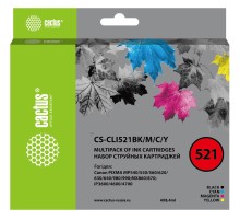 -/ Картридж струйный Cactus CS-CLI521BK/M/C/Y черный/голубой/желтый/пурпурный набор (33.6мл) для Canon