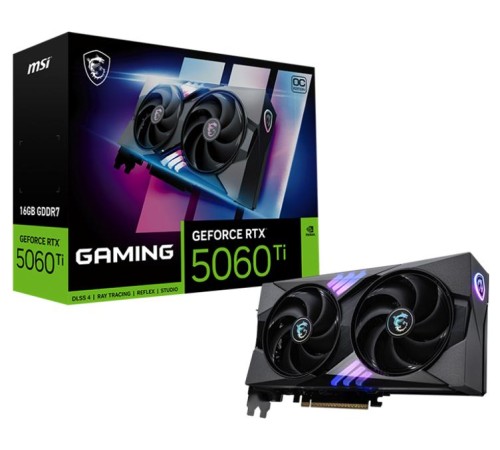 Видеокарта MSI RTX 5060 TI 16G GAMING OC//RTX 5060, HDMI, DP*3, 16G, D7 Видеокарта MSI RTX 5060 TI 16G GAMING OC//RTX 5060, HDMI, DP*3, 16G, D7