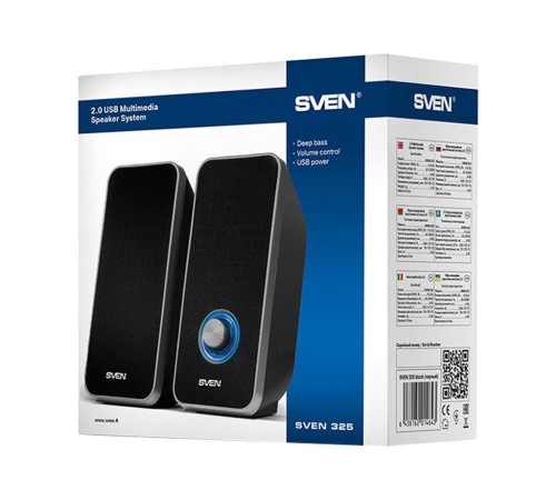 SVEN 325, чёрный, USB, акустическая система 2.0, мощность 2x3 Вт(RMS) SVEN 325, чёрный, USB, акустическая система 2.0, мощность 2x3 Вт(RMS)