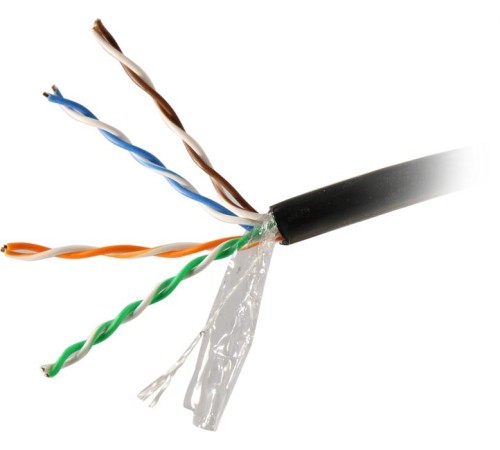 Кабель Кабель витая пара Bion BCL-U5451-301 U/UTP, кат.5e, 4x2x0,51мм AWG24, CCA, одножильный, PE, для внешней прокладки, 305м, черный
