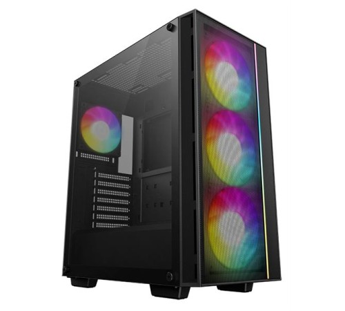 корпус Deepcool MATREXX 55 MESH V4 без БП, боковое окно (закаленное стекло), 3xARGB LED 140мм вентилятора спереди, 1xARGB LED 120мм вентилятор сзади, черный, ATX (R-MATREXX55-BKAGA4-G-4)