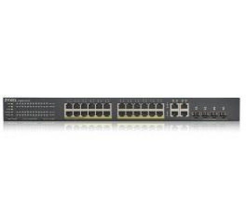 Коммутатор Smart L2 PoE+ Zyxel NebulaFlex GS1920-24HPv2, rack 19", 24xGE PoE+, 4xCombo (SFP/RJ-45), бюджет PoE 375 Вт