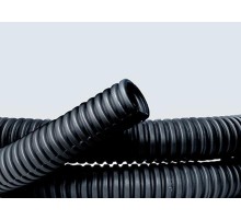 Труба ПНД гибкая гофр. д.16мм, лёгкая с протяжкой, 100м, цвет чёрный