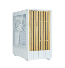 корпус ZALMAN P10 NAMU, MATX, WHITE, WINDOW, FRONT COVER WALNUT, 2x3.5", 3x2.5", 1xUSB TYPE-C, 1xUSB3.0, FRONT 2x120mm, REAR 1x120mm ARGB
