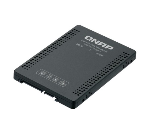 Адаптер/ QNAP QDA-A2MAR HDD/SSD drives adapter 2 x M.2 2280 SATA SSD -> 1 x SATA 2.5" , Transfer rate 6 Gb/s. Supports RAID 0, 1, JBOD. w/o HDD