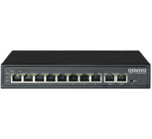 Коммутатор/ OSNOVO Passive PoE коммутатор, 8*10/100 Base-T+ 2*10/100 Base-T Uplink, до 30W на порт