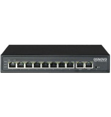 Коммутатор/ OSNOVO Passive PoE коммутатор, 8*10/100 Base-T+ 2*10/100 Base-T Uplink, до 30W на порт