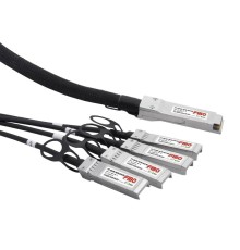 Кабель/ FIBO FT-Q40-4S10-DAC1m QSFP+ to 4SFP+ DAC модуль, медный кабель Belden, 1 метр