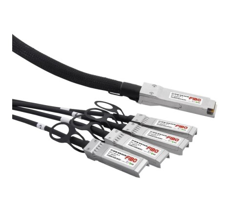 Кабель/ FIBO FT-Q40-4S10-DAC1m QSFP+ to 4SFP+ DAC модуль, медный кабель Belden, 1 метр Кабель/ FIBO FT-Q40-4S10-DAC1m QSFP+ to 4SFP+ DAC модуль, медный кабель Belden, 1 метр
