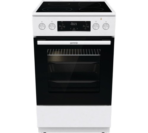 Плита Gorenje/ Плита Gorenje, полезный объем 70 л, эргономичные переключатели, сенсорный программатор IconLED, эмаль SilverMatte, очистка паром, индикатор остаточного тепла для каждой конфорки, телескопические направляющие на 2-х уровнях, дверца CompactDo
