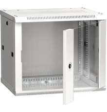 19" настенный шкаф  9U 600x450, стекл. передняя дверь, серый (плоск. упак)