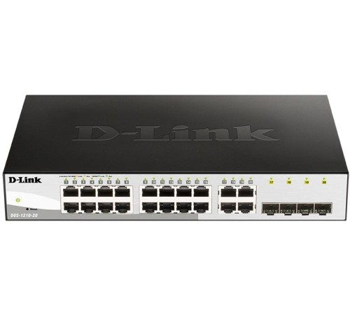 Коммутатор/ DGS-1210-20/F Smart L2 Switch 16х1000Base-T, 4хCombo 1000Base-T/SFP, Compact CLI