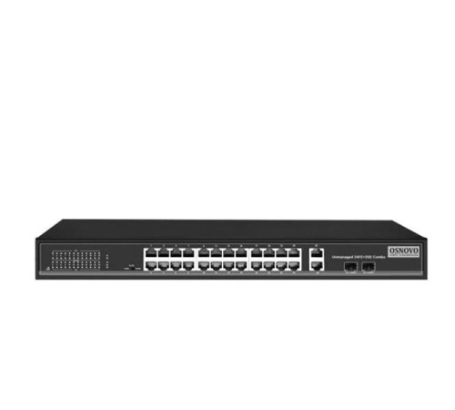 PoE Коммутатор OSNOVO SW-62422(400W) PoE коммутатор Fast Ethernet на 24 x RJ45 портов + 2 x GE Combo uplink порта. Порты: 2 x FE (10/100Base-T) с PoE (до 60W, A+B) + 22 x FE (10/100Base-T) с PoE (до 30W), 2 x GE Com PoE Коммутатор OSNOVO SW-62422(400W) PoE коммутатор Fast Ethernet на 24 x RJ45 портов + 2 x GE Combo uplink порта. Порты: 2 x FE (10/100Base-T) с PoE (до 60W, A+B) + 22 x FE (10/100Base-T) с PoE (до 30W), 2 x GE Com