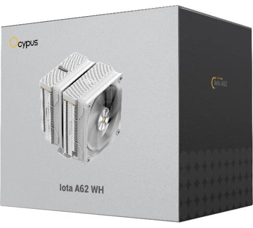 Кулер для процессора Ocypus Iota A62 WH, 2x120mm FAN, Display Panel, 6 HEAT PIPES, 4-PIN PWM, 500-2000 RPM, 29DBA, FDB, LGA115X/1200/1700/18XX, AM4/AM5