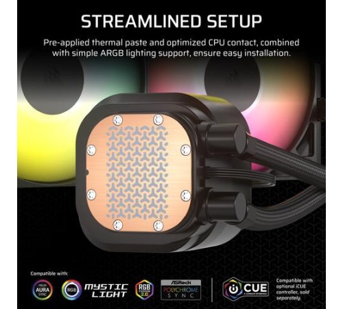 Система жидкостного охлаждения/ Water Cooling System Corsair NAUTILUS 240 ARGB (240mm, Black, ARGB/ Fans: 2x120mm, 74.37CFM, 34dBA, 2100RPM/ S: 1851, 1700, AM5, AM4) Система жидкостного охлаждения/ Water Cooling System Corsair NAUTILUS 240 ARGB (240mm, Black, ARGB/ Fans: 2x120mm, 74.37CFM, 34dBA, 2100RPM/ S: 1851, 1700, AM5, AM4)