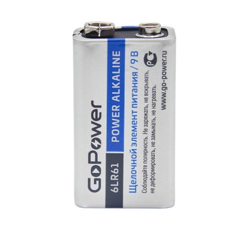Батарейка Крона/ Батарейка GoPower Крона 6LR61 BL1 Alkaline 9V (1/10/240) (1 шт.) Батарейка Крона/ Батарейка GoPower Крона 6LR61 BL1 Alkaline 9V (1/10/240) (1 шт.)