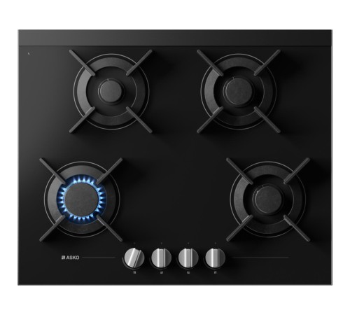 Газовая варочная панель ASKO/ Арт. 741475 ; Газовая варочная панель ASKO, 4 зоны,кольцо для вока-чугун,электроподжиг, цвет черный