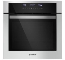 Шкаф духовой электрический MAUNFELD EOEH.5811S1/ Тип: электрический 60 см, 58 л, сенсорный программатор с дисплеем ''Cold White'', 11 функций, 2 уровня телескопических направляющих, 1 стандартный противень, 1 глубокий противень, 1 решетка, 1 прихват, нерж