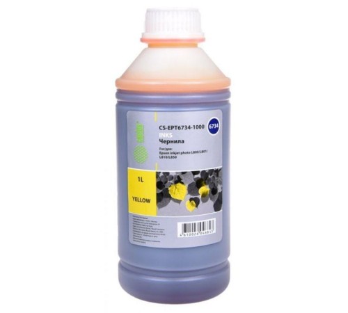 -/ Чернила Cactus CS-EPT6734-1000 T6734 желтый 1000мл для Epson L800/L810/L850/L1800