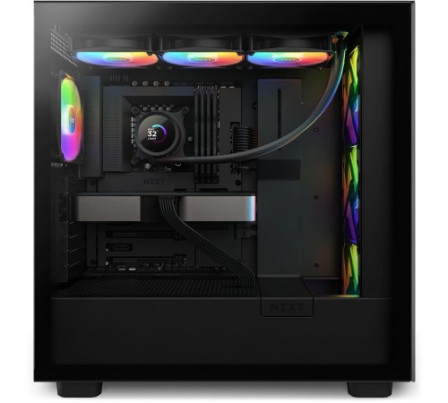 Система жидкостного охлаждения для ПК/ Water Cooling System NZXT Kraken 360 RGB (270W, 360mm, LED temp., Black, RGB/ Fans: 3x120mm, 78.86CFM, 33.88dBA, 1800RPM/ Pump height 55.97mm, 2800RPM, Rad thickness 27mm/ S: 1851, 1700, 1200, 115X, AM5, AM4)