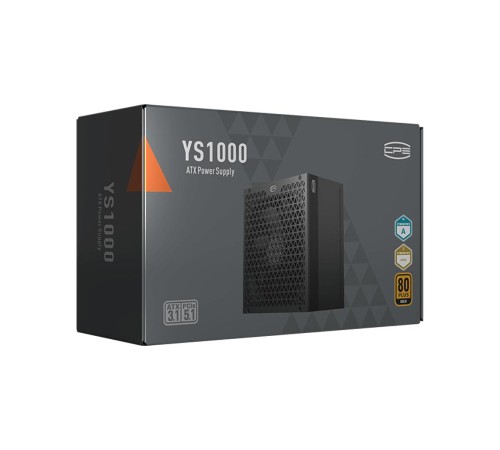 Блок питания ПК/ Power Supply PCCooler, 1000W 80+ Gold (ATX, 3.1, Full modular, 1x24(20+4)pin 610mm, 2xCPU 8(4+4)pin 700mm,  2xPCIe*2 8(6+2)pin 750mm, 1x12V(2x6) 12+4pin 500mm, 2xSATA*3+MOLEX4pin*1 450+120+120+150mm , Active, 135x135mm, 160x150x86mm, APFC