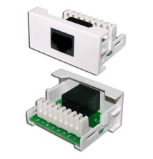  Вставка Mosaic 22.5x45 1xRJ45 Cat.5e, белая