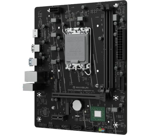 Материнская плата MAXSUN MS-Challenger H610M-H, LGA1700, H610, 2*DDR4, 3*SATA3, M.2, 2*USB 3.2, 4*USB 2.0, 1*PCIEx16, 1*PCIEx1, HDMI,  mATX