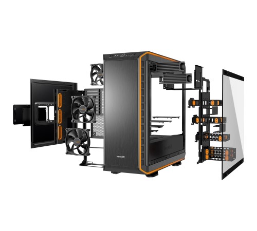 Корпус ПК без блока питания/ Case be quiet! DARK BASE PRO 900 rev.2, Full-Tower, TG, 3x140mm, 3xUSB-A 3.2, 1xUSB 3.2 Type-C, E-ATX, ATX, mATX, mITX Black/Orange