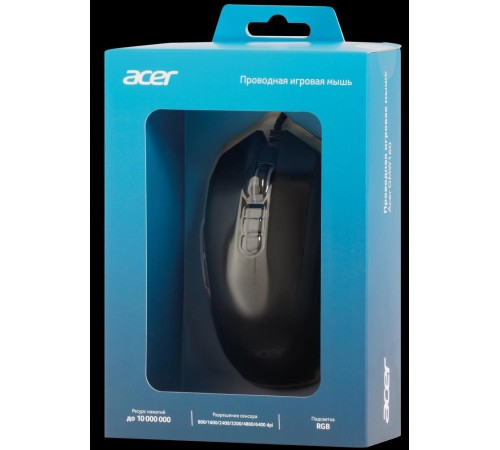 Мышь игровая компьютерная/ Проводная игровая мышь ACER OMW160 Wired USB Gaming Mouse (6400dpi) RGB (8but) black Мышь игровая компьютерная/ Проводная игровая мышь ACER OMW160 Wired USB Gaming Mouse (6400dpi) RGB (8but) black