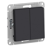 ATLASDESIGN 2-клавишный ПЕРЕКЛЮЧАТЕЛЬ, сх.6/2, 10АХ, механизм, КАРБОН