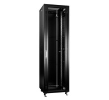  Cabeus SH-05C-42U60/80-BK Шкаф 19" напольный для распределительного и серверного оборудования 42U 600x800x2055mm (ШхГхВ) передняя стеклянная и задняя  металл, цвет черный (RAL 9004)