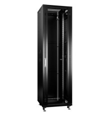  Cabeus SH-05C-42U60/80-BK Шкаф 19" напольный для распределительного и серверного оборудования 42U 600x800x2055mm (ШхГхВ) передняя стеклянная и задняя  металл, цвет черный (RAL 9004)