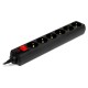 Фильтр SVEN Optima 3 м (6 розеток) черный, цветная коробка/ Surge Protector SVEN Optima 3 m (6 outlets) black, color box